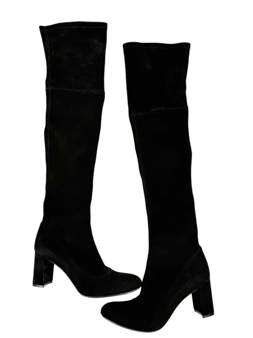 Barneys New York Black Suede Stretch Over the Knee Thigh High Boots Size 39